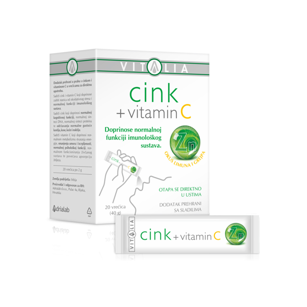 VITALIA CINK + VIT C 20 X 2 G VITALIA CINK + VIT C 20 X 2 G